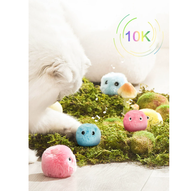 Squeaky Satin Funny Ball Cat Toy Simulates Real Animal Sounds Self-Entertainment Catnip Kitten Teaser Pet Toy