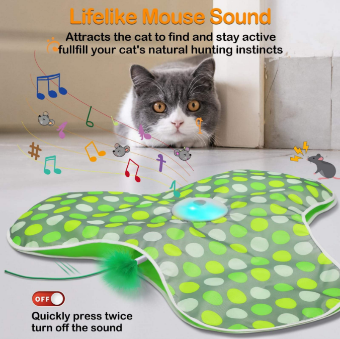 Interactive Eco-friendly Plastic Cat Hunting Toy with Motion-Activated Indoor Play Hide and Seek Feature Rechargeable