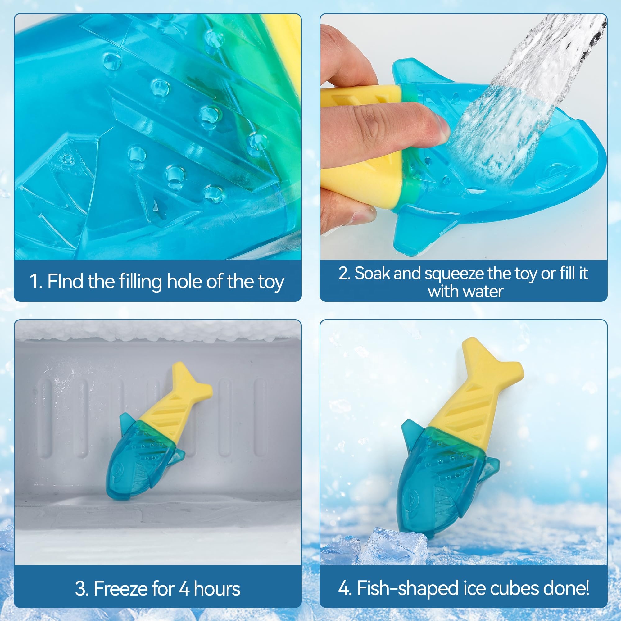 AFP Hot Summer Bite-resistant Dog Cooling Chew Toy With Rope Durable Floating On Water Pet Squeaky Chewing Toy For Beach Pool