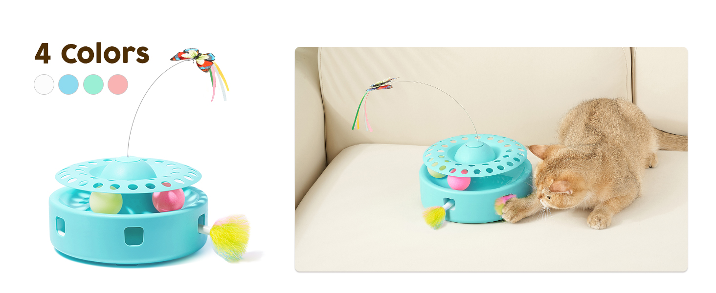 Automatic Multifunctional Cat Interactive Toy Butterfly Feather Rolling Ball Dual Power USB Charging Pet Play Toy