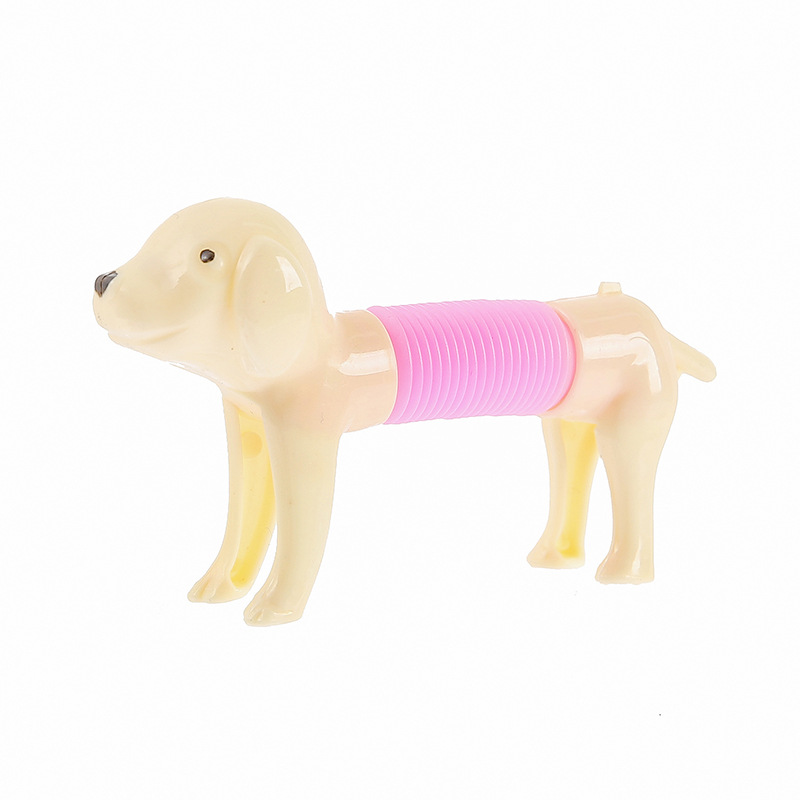 Plastic Sensory Decompression Retractable Stretching Toy-Double Start Model 123 Puppies Dachshund Dogs Unisex for 14 Years &amp; up