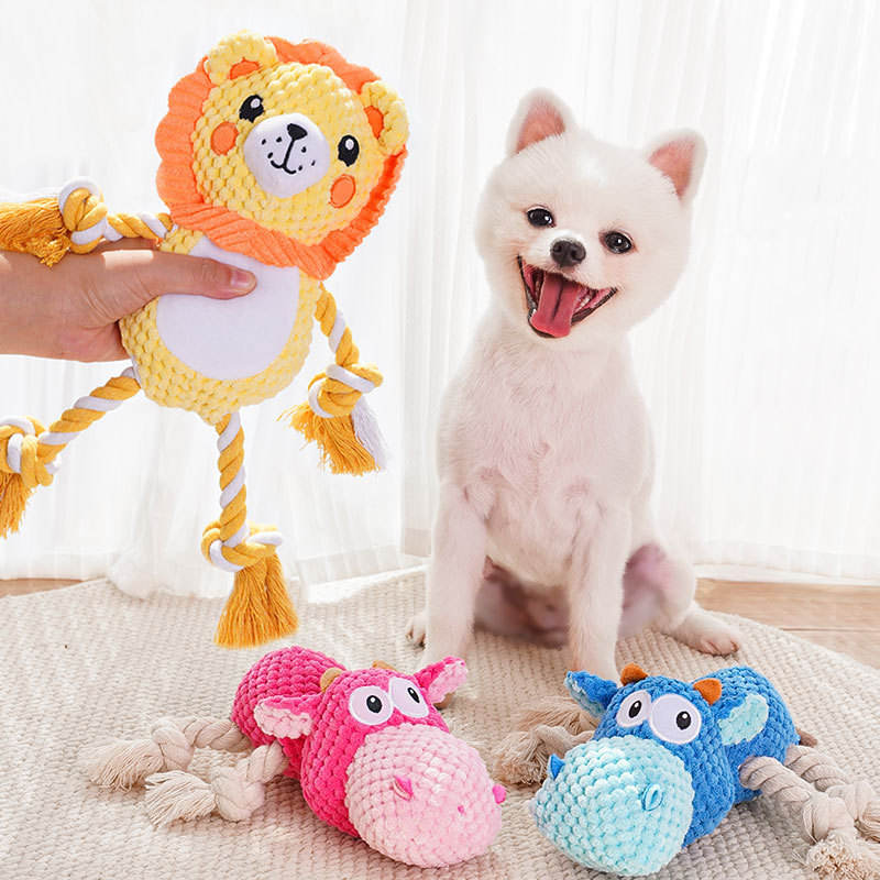 New Pet Squeaky Dog Toy Super Soft Plush Embroidered Comforter Interactive Chew Doll