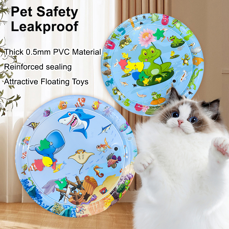 Interactive Cat Kicker Toys Thickened Inflatable Cooling Pet Dog Water Bed Pad Sensory Cat Water Play Mat