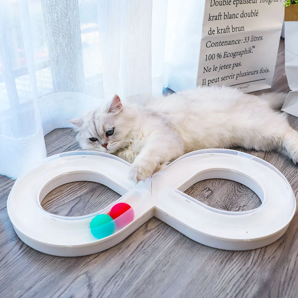 Fun Puzzle Interactive Pet Cat Toy Tunnel Play Cat Tracks Toy with Track Ball