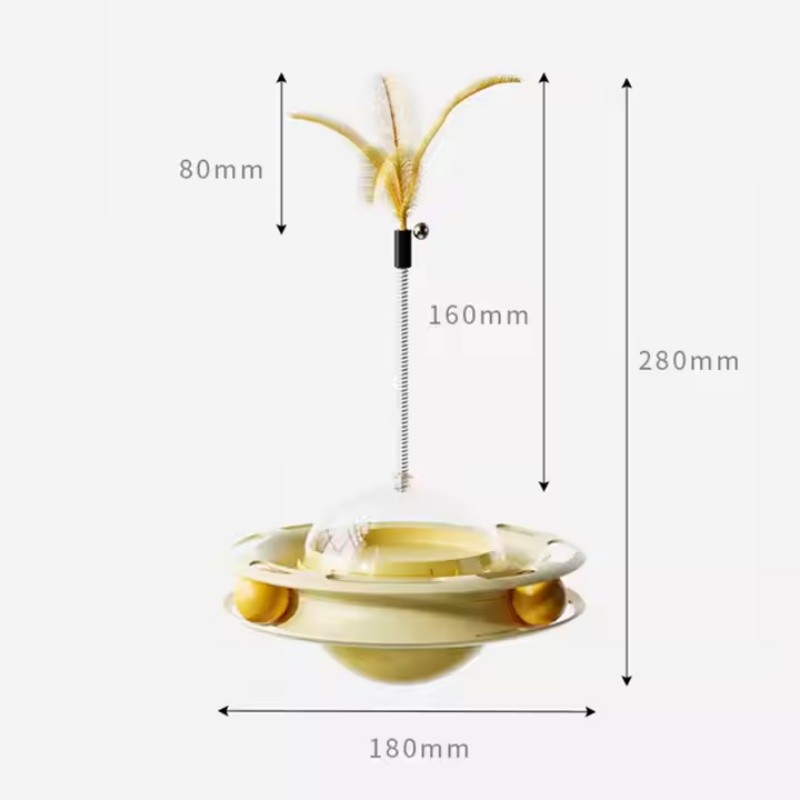 Factory Price Multifunctional Pet Rolling Tumbler Playing Disc Feather Active Cat Interactive Toy for Pets