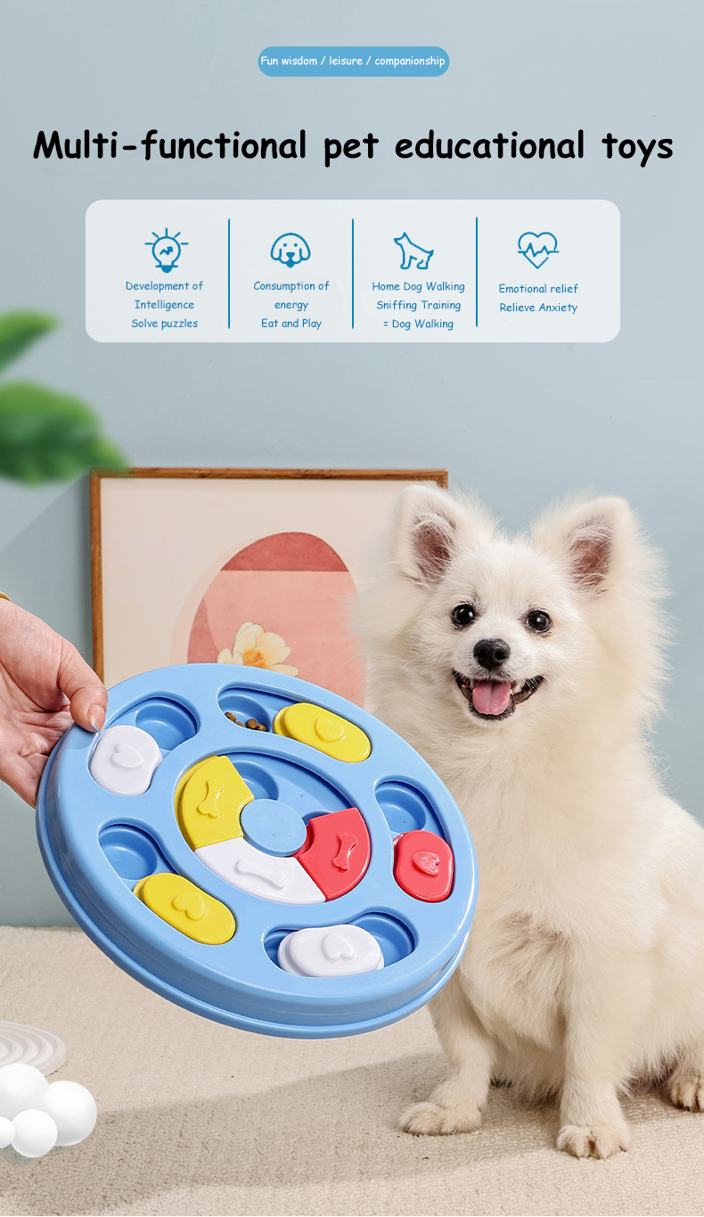 Interactive Small Pet Toys Mentally Stimulating IQ Training Brain Stimulation Treat Dispensing Dog Enrichment Puzzle Toy Cats