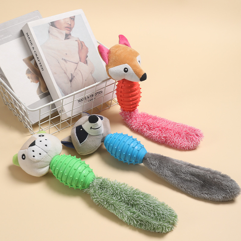 Factory Wholesale Interactive Squeaky Dog Toys Cartoon Shaped Plush Chew-resistant Pet Toys