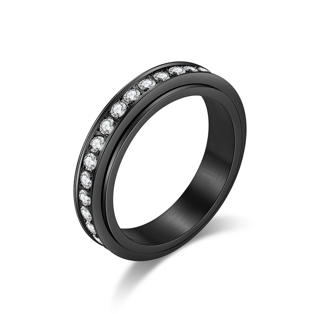 Wholesale Stock Stainless Steel Smooth Spin Spinner Ring Anxiety Fidget Stress Relief Band Daily Wear Gift For Female