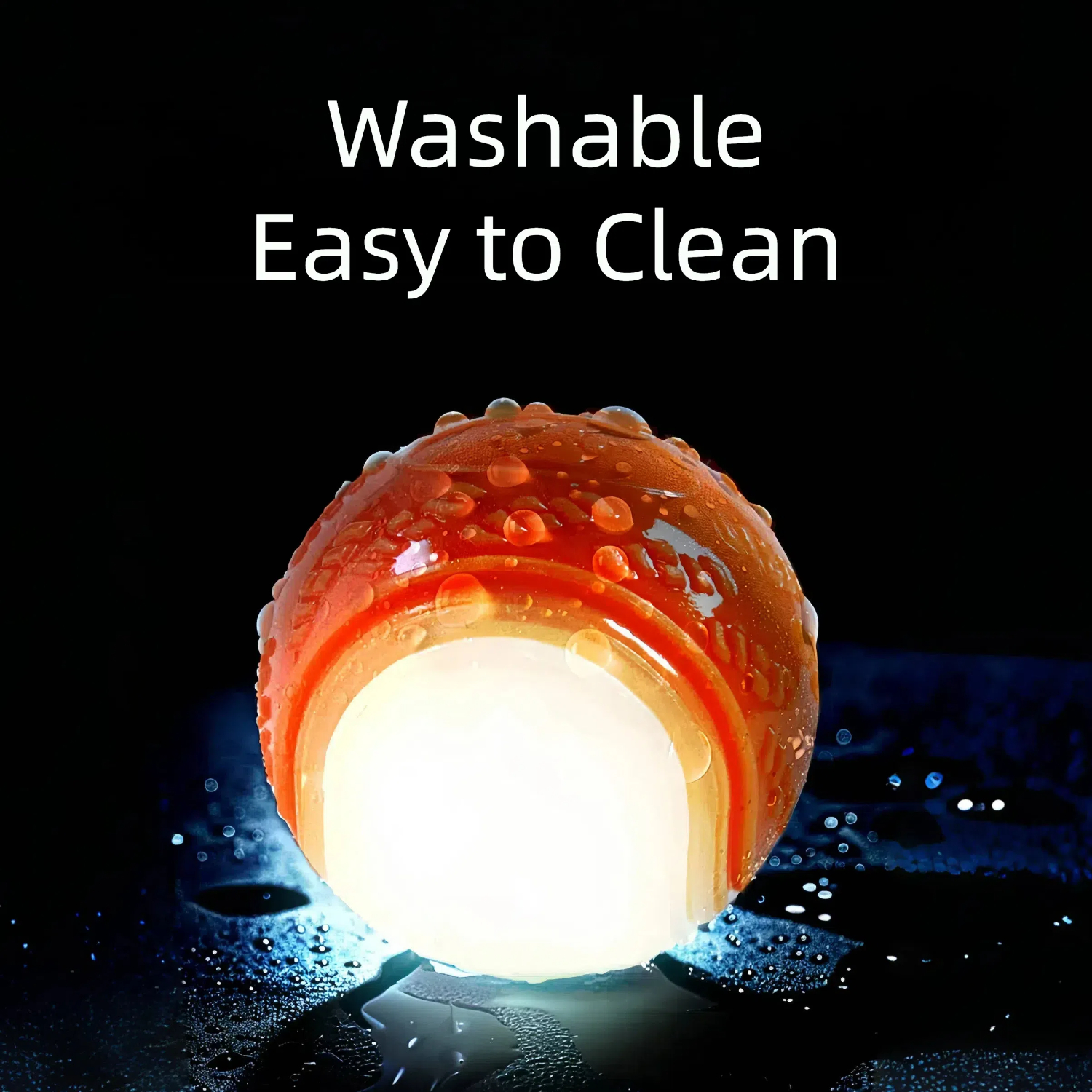 Glowing Outdoor Dog Chew Ball Interactive Fetch Toy with Squeaky Effect Made of Durable Rubber &amp; TPR Glowing in the Dark