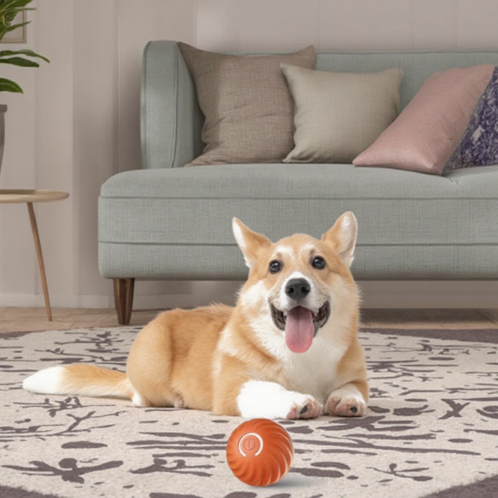USB Automatic Smart Dog Toy Eco-Friendly Lifelike Moving Bouncing Jumping Balls Interactive Rolling Ball for Cats Small Dogs