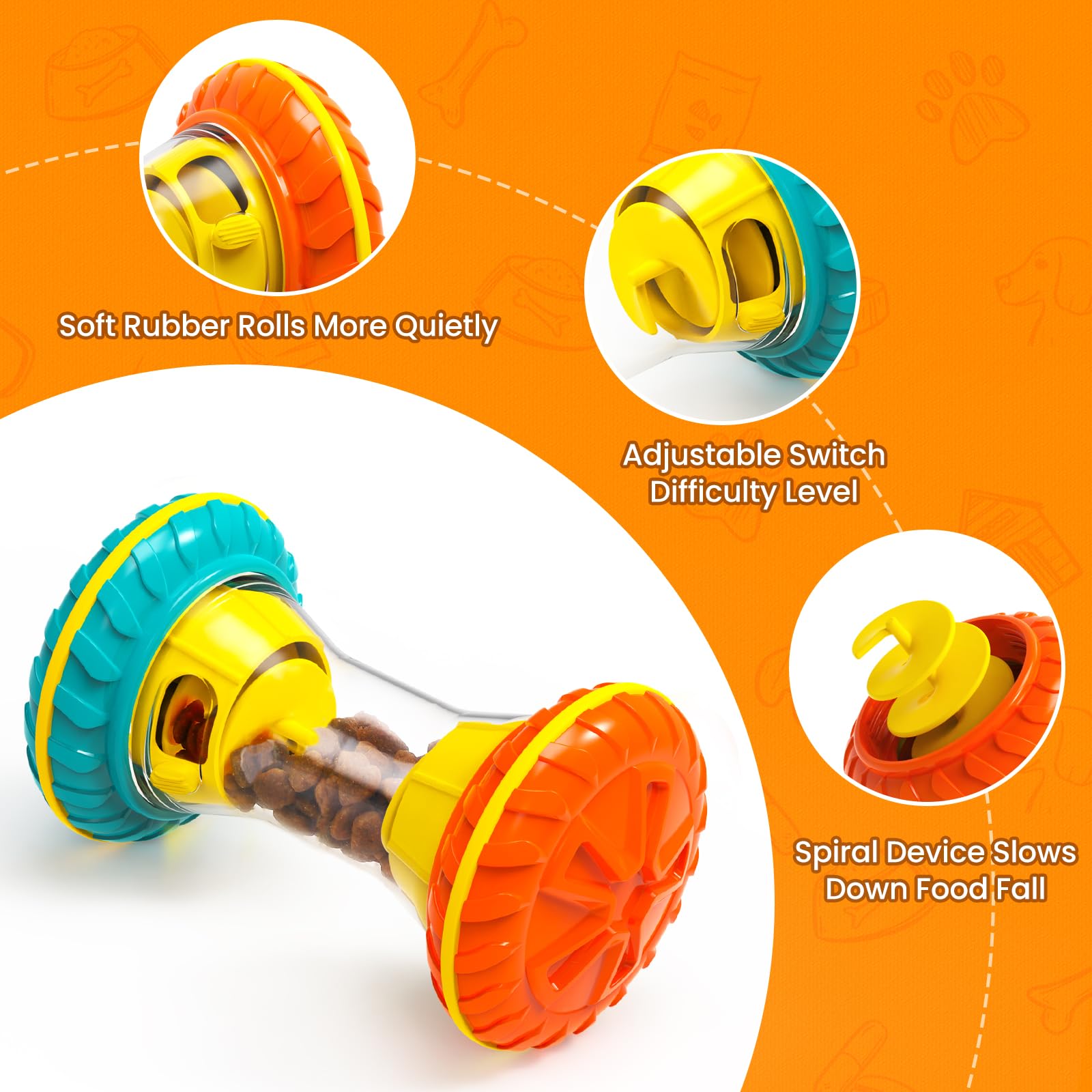 Interactive Dog Puzzle Toys For Boredom, Dogs Enrichment Toy To Keep Them Busy, Treat Dispensing Slow Feeder