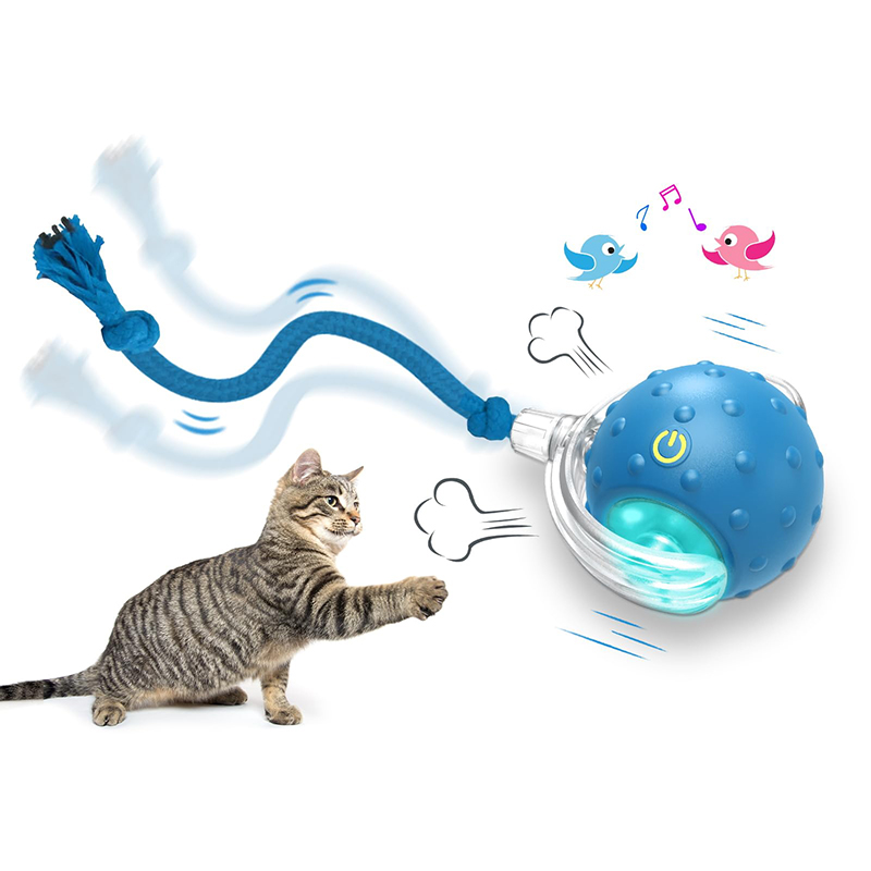 Cat Toys Ball Automatic Fast Rolling Chirping Motion Pet Interactive Movement Toy Activate Smart Cat Playing Toys for Pets