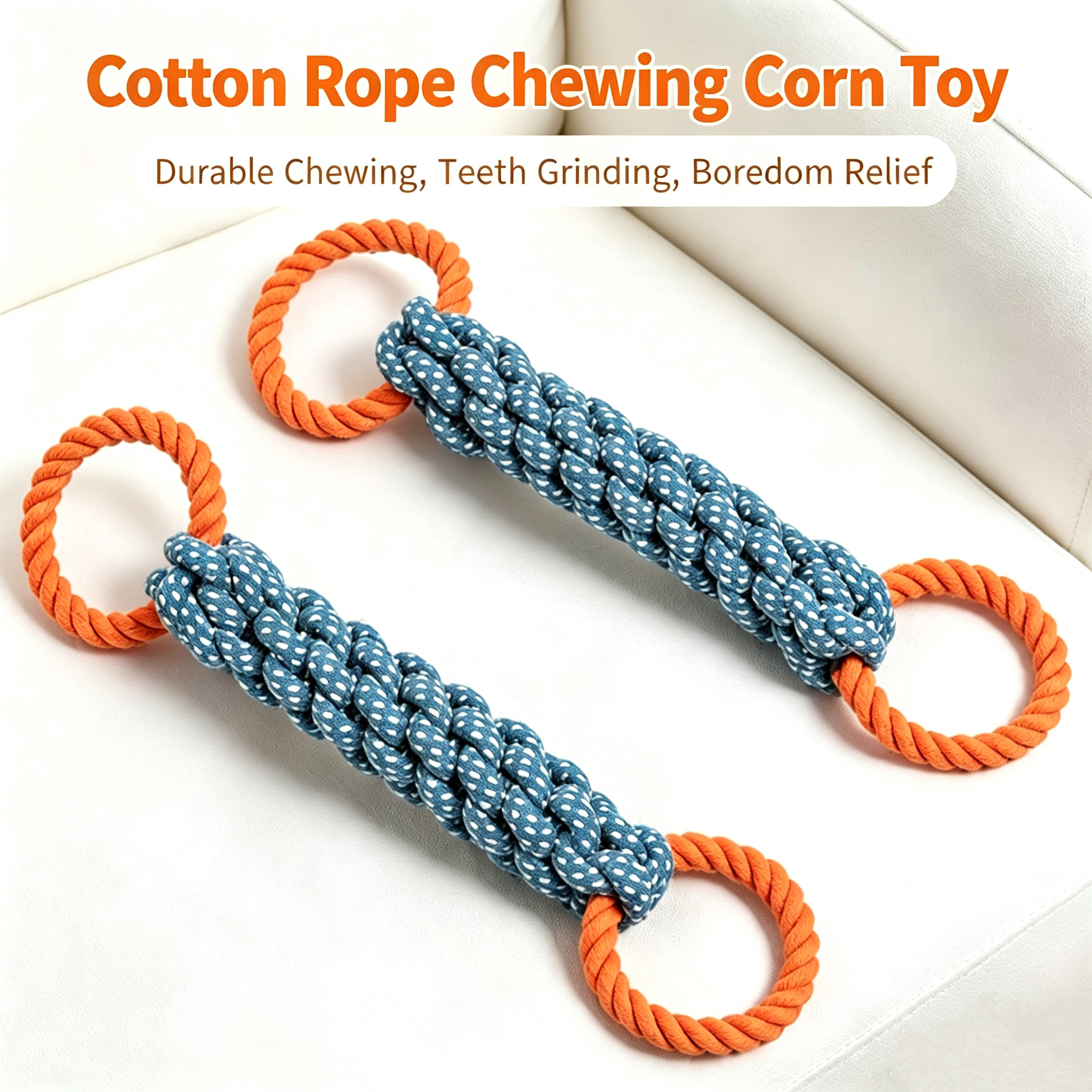 Factory-Wholesale Pipitao Cotton-Rope Chew Toy with Corn Pattern-Durable Bite-Resistant for Dogs Stress Relief &amp; Tug-Of-War Play