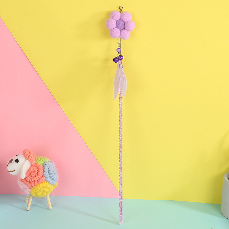 Cat Feather Toys Interactive Cats-Cat Powerful Suction Cup Handheld Teaser Wand Toy