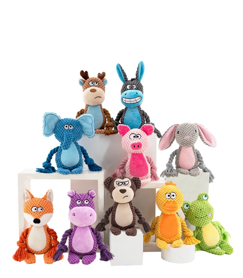 Wholesale Pet Squeaky Chew Toys Plush Toy Stuffed Animal Sound For Puppy Teeth Clean Interactive Funny Dog Chewer Toys