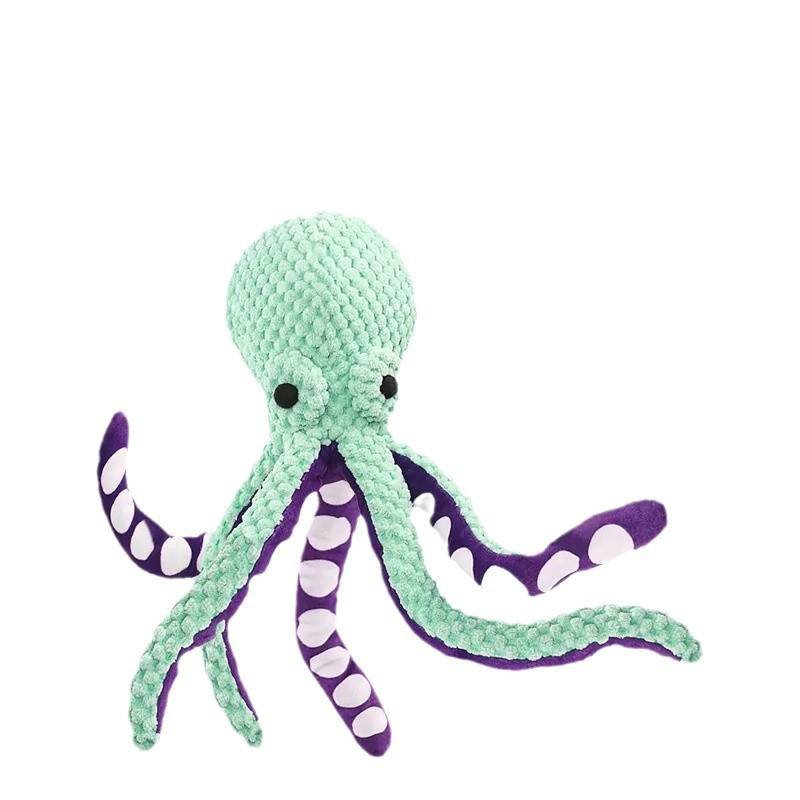 Eco-Friendly Luxury Classic Cartoon Lifelike Octopus Dog Toys Large Squeaky Plush for Small Medium Large Dogs Training Reward
