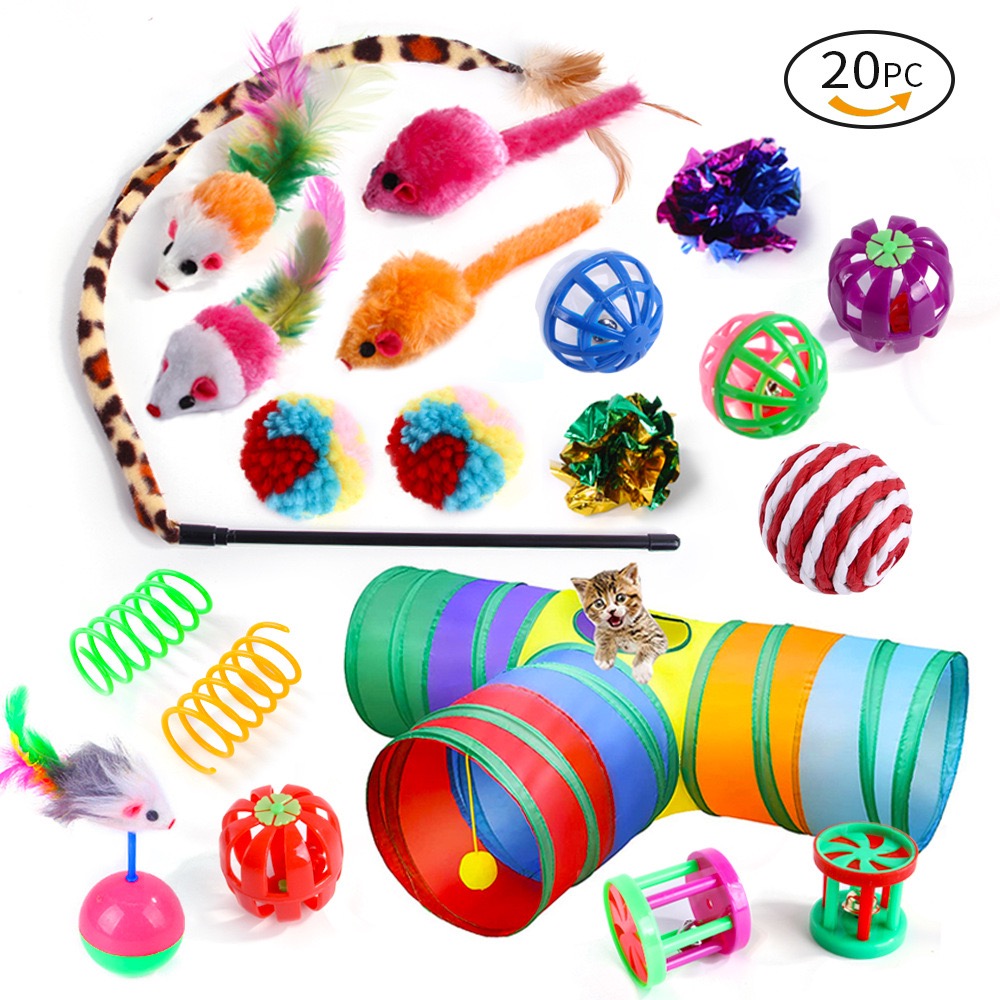 Pet Supplies Multi Combination Interactive Toys cat Accessories Pet Cat Toys Set Cat Stick Plush Mouse Combination Toy