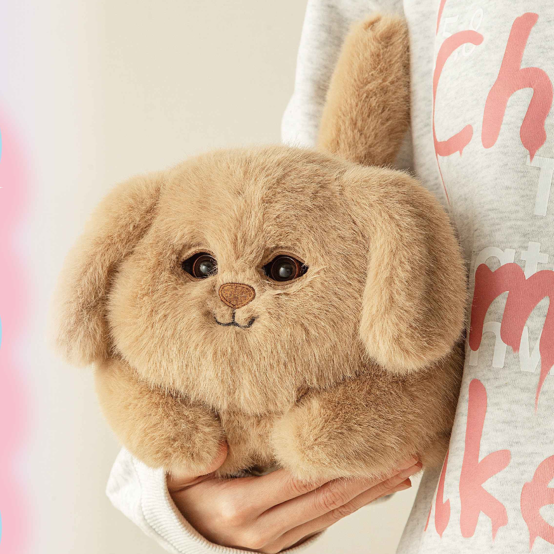 Plush Toys Sensory Soothing Touching Blinking Labrador Interactive Pet Toys