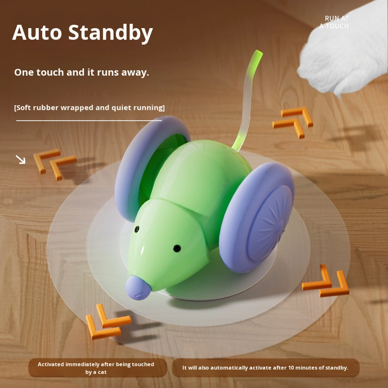 2025 New Hot Sale Electric Mascotas Smart Cat Electric Mascotas Interactive Speedy Rat Cat Toy Pet Interactive Movement Toys