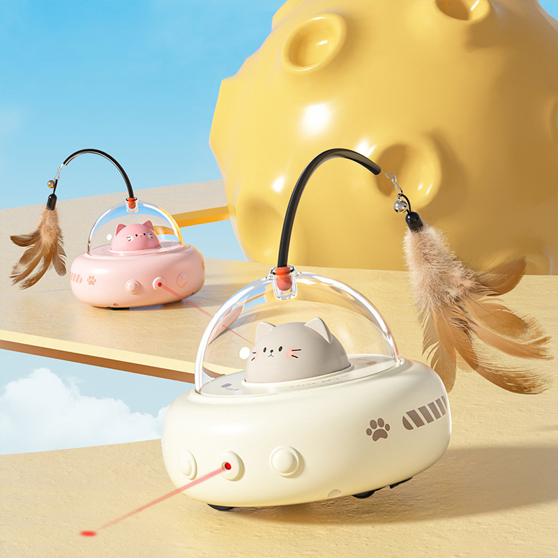 Smart Automatic Electric Induction Cat Toy Feather Cat Teaser Self Entertainment Pet Supplies