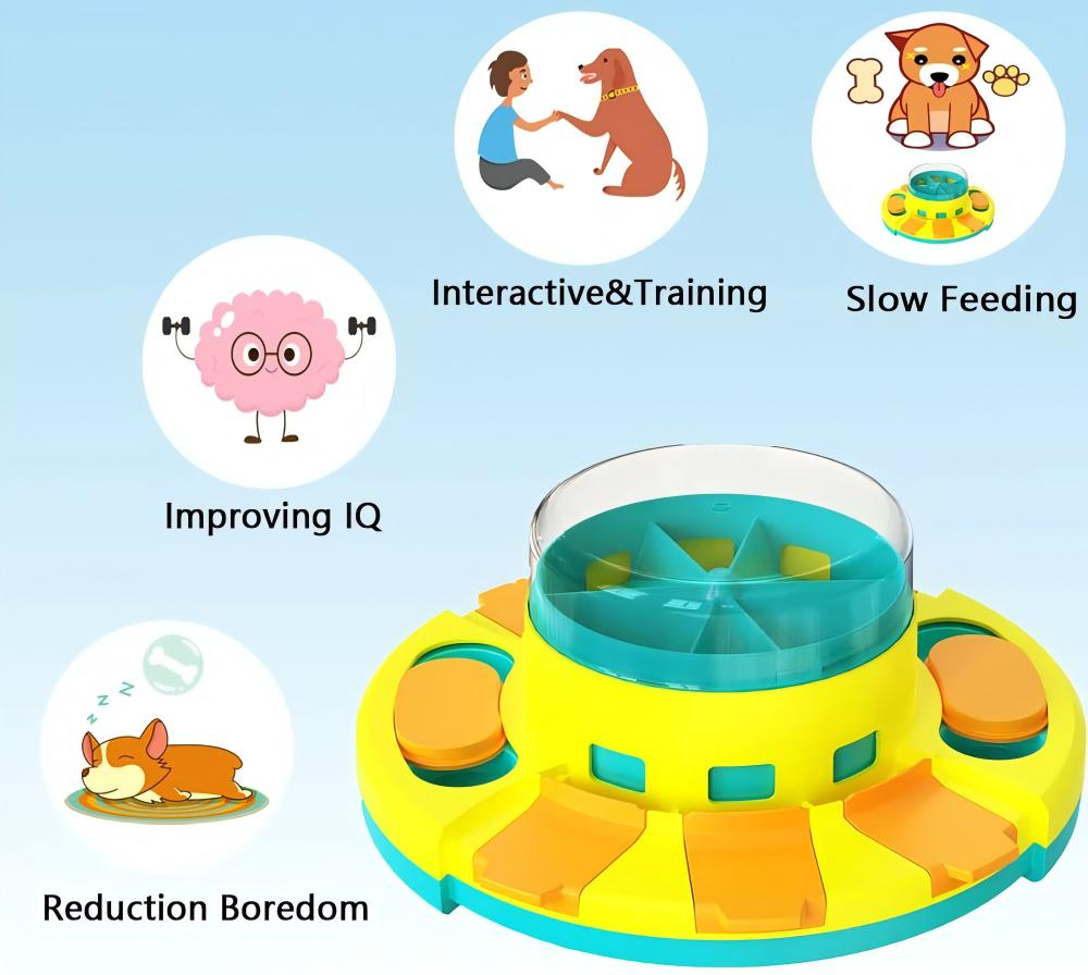 Rotatable Interactive Pet Dog Slow Feeder Puzzle Feeding Toys Animal Feeders Luxury