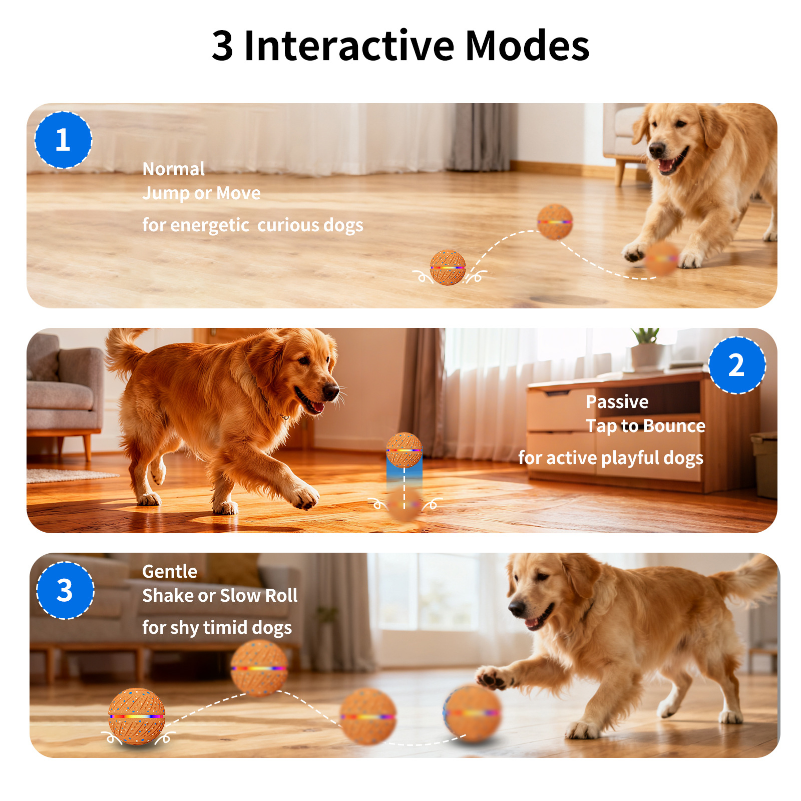OEM ODM Factory 2026 Smart Dog Ball Remote Control Interactive Pet Toy Three Mode Jump Rolling Ball