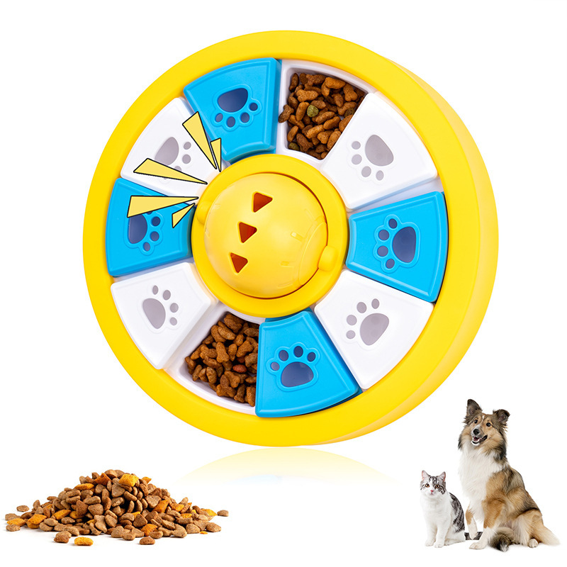 Solid Pattern Eco-Friendly Plastic Dog Puzzle Feeder Toy Pet Slow Feeder Bowl For Dispensing Food For Dogs And Cats