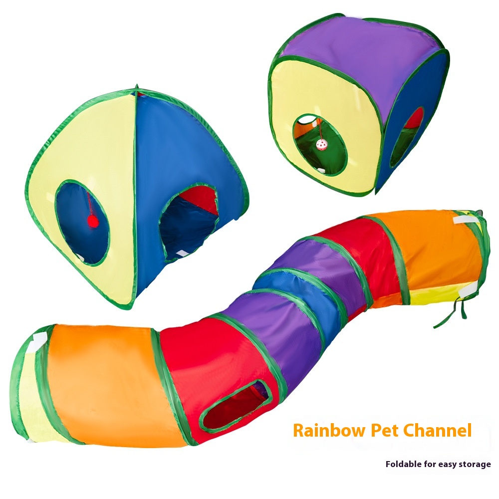 New Design Interactive Collapsible Fun Toys Multiple Play Cat Tunnel