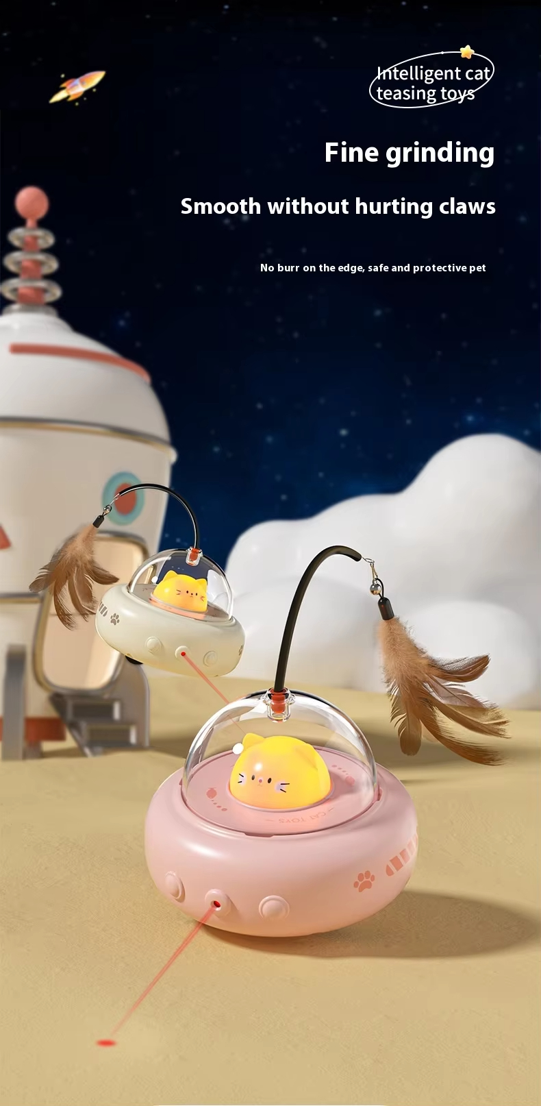 Interactive Smart Teaser Cat Feather Toy