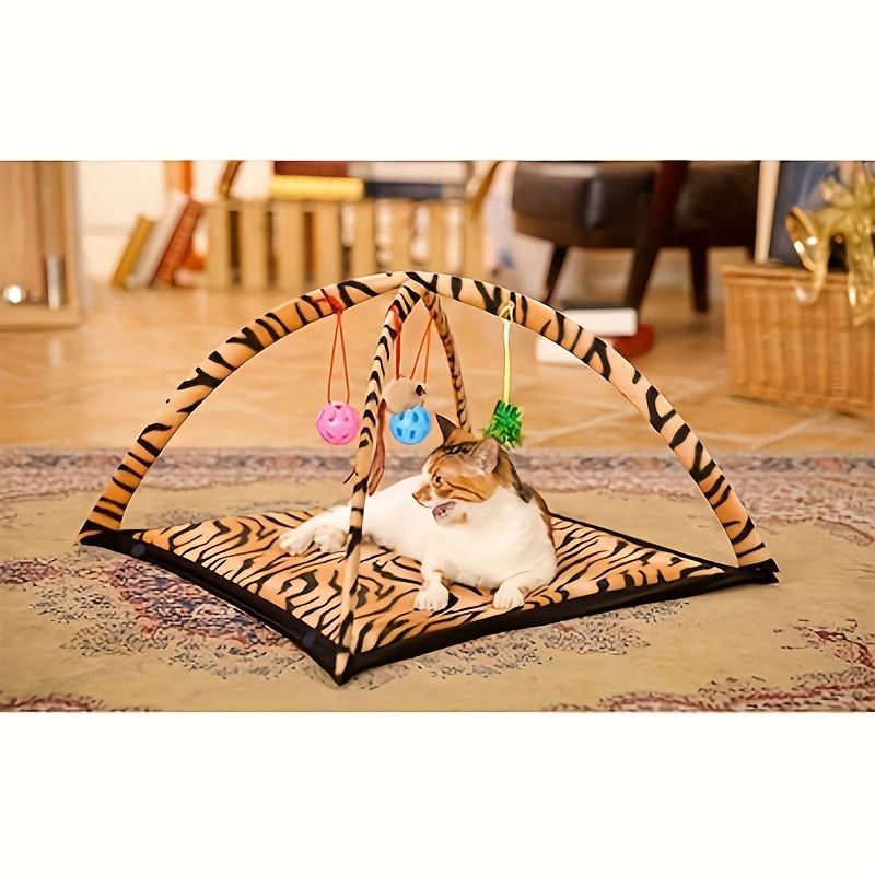 Interactive Plastic Cat Toy Swinging Activity Mat Swinging Play Station Scratching Area Hanging Ball Cat Toy