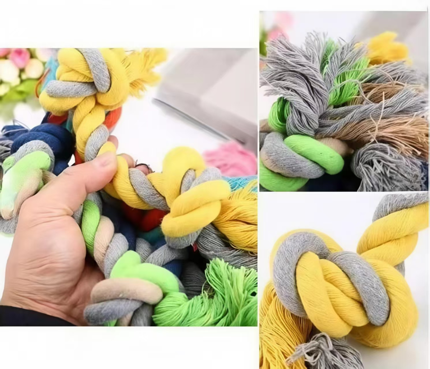 Cotton Durable Puppy Teething Rope Chew Toys for Aggressive Chewers Interactive Tug of War