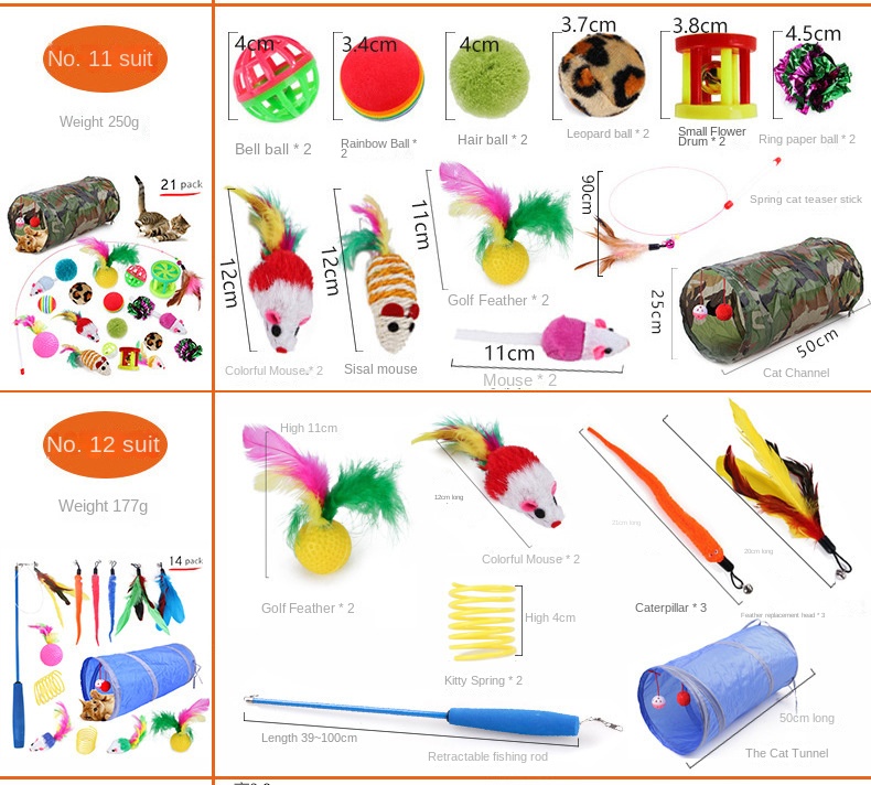 Wholesale Pet Supplies Multi Combination Interactive Toys cat Accessories Pet cat Toys