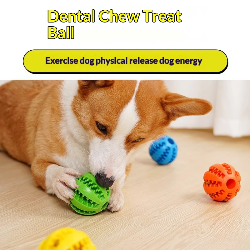 Squeaky Dog Food Leakage-Bearing Ball Chew Toy Puzzle Bite-Resistant Teething Golden Retriever Corgi Boredom Relief Puppy Rubber