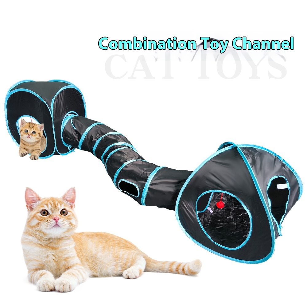 New Design Interactive Collapsible Fun Toys Multiple Play Cat Tunnel