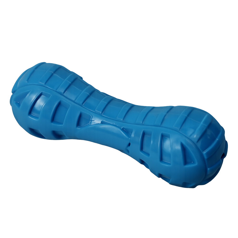 Peanut Shaped Textured TPR Dog Chew Toy Durable Interactive Vibrant Color Pet Chewing Toys Dental Cleaning Function Custom Logo
