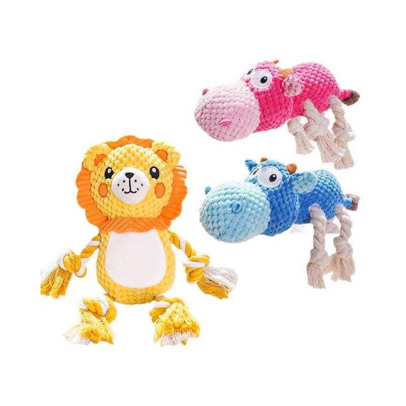 New Pet Squeaky Dog Toy Super Soft Plush Embroidered Comforter Interactive Chew Doll