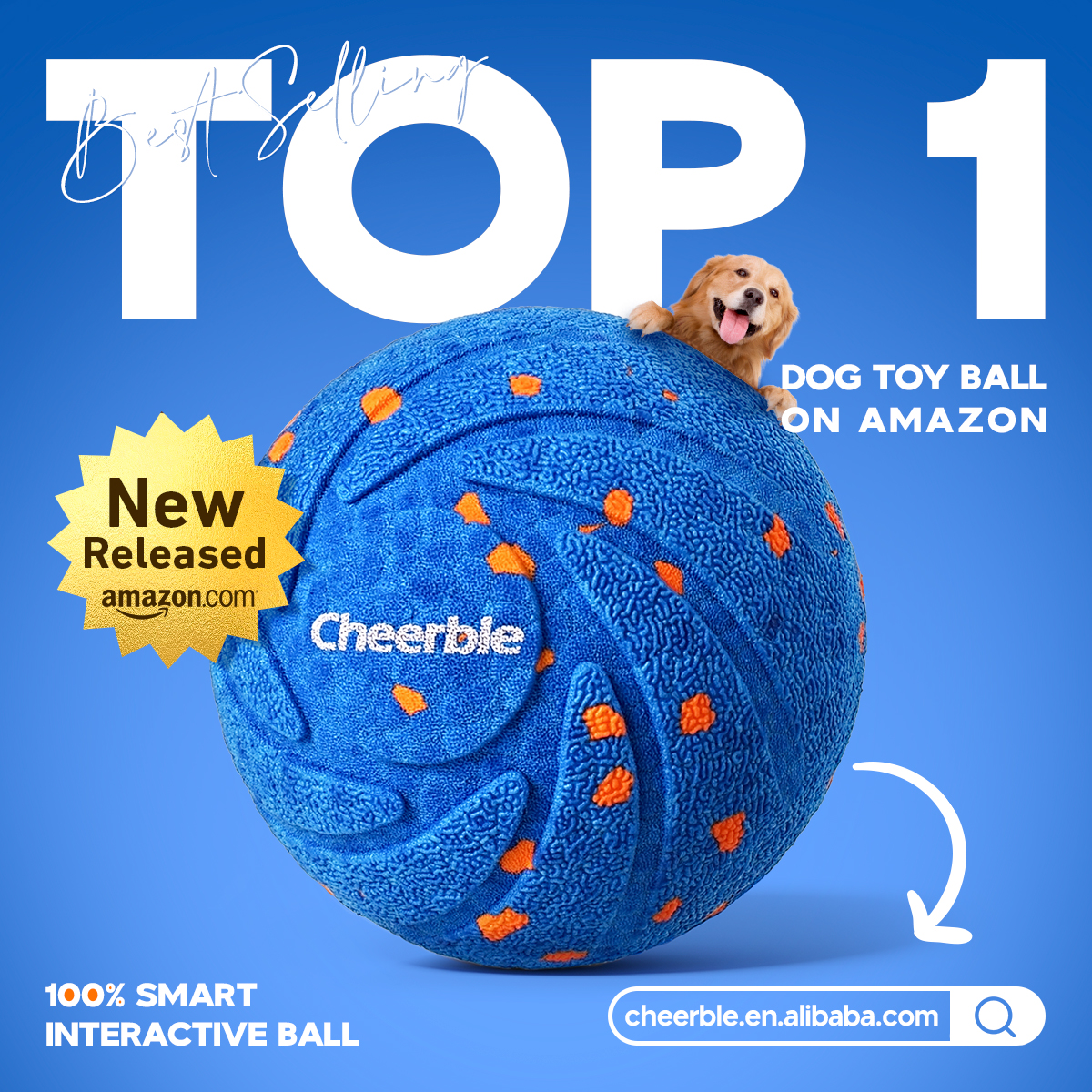 Cheerble Latest Interaction Toys Smart Motion-activated Interactive Pet Toy with Certificate and Led Lights for Pets