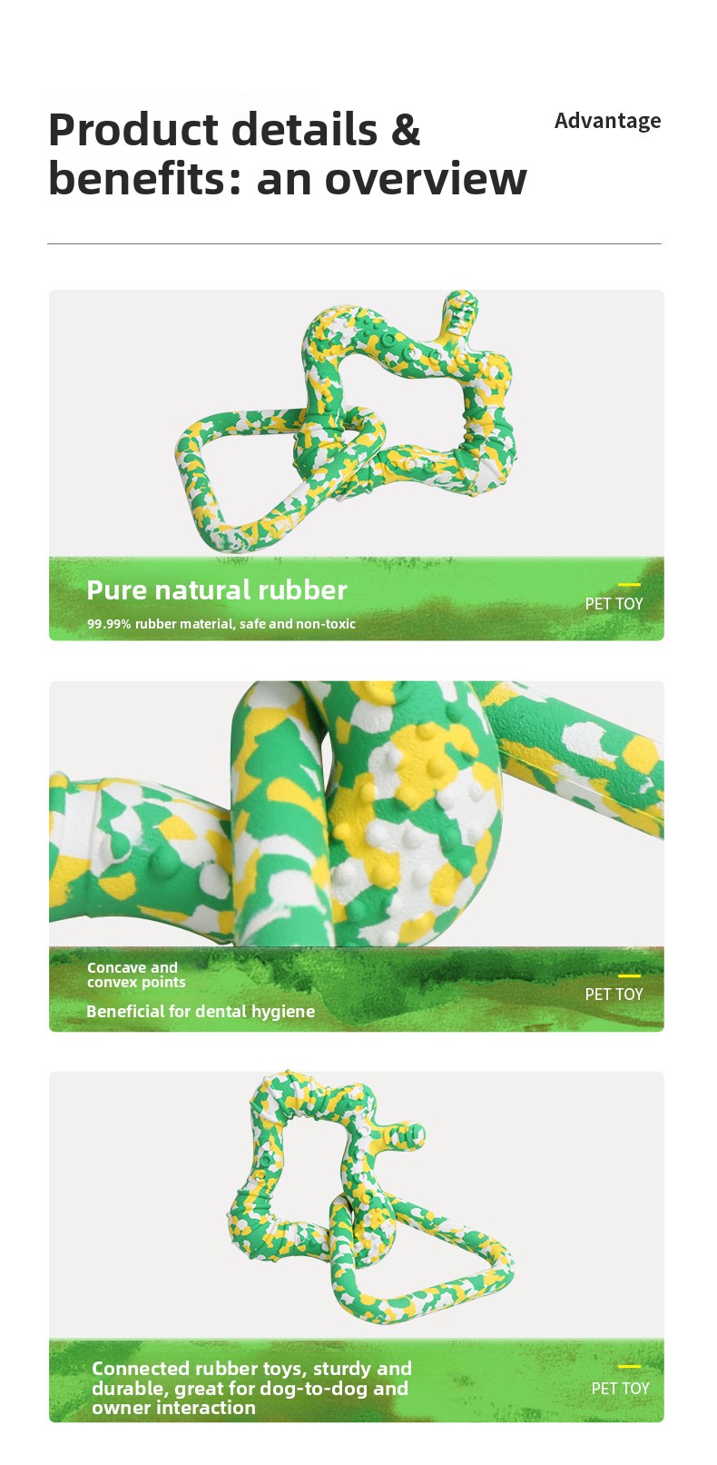 Eco-Friendly Degradable Natural Rubber Dog Chew Toys Cross-Border Interactive Grinding Stick Bite Resistant for Pets