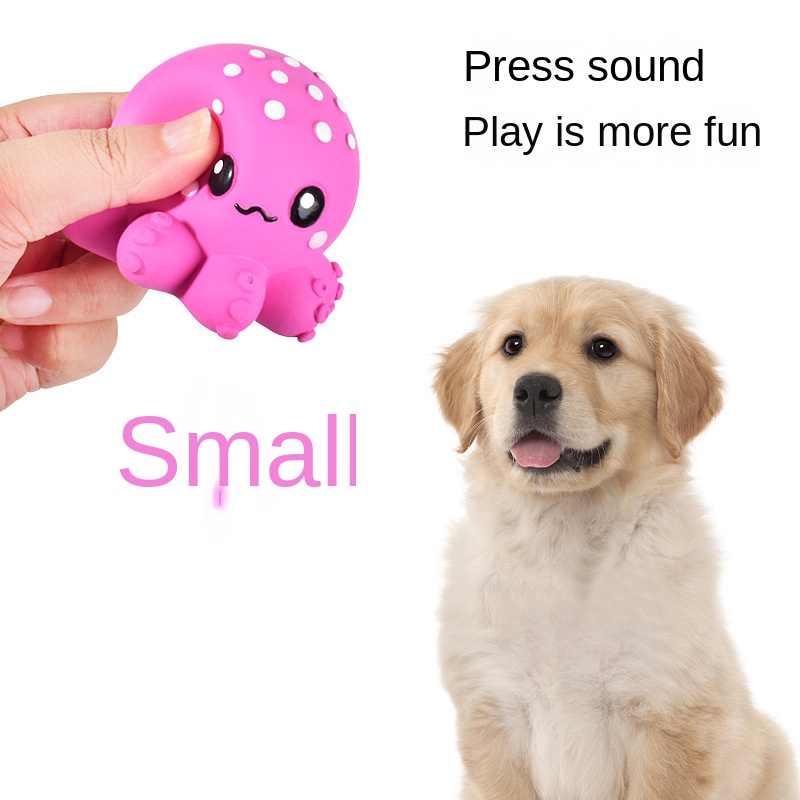 Eco-Friendly Classic Plush Octopus Shark Pet Toy Floating Water Puffer Dog Toy with Self-Hi Sound for Cats Marine Animal Style