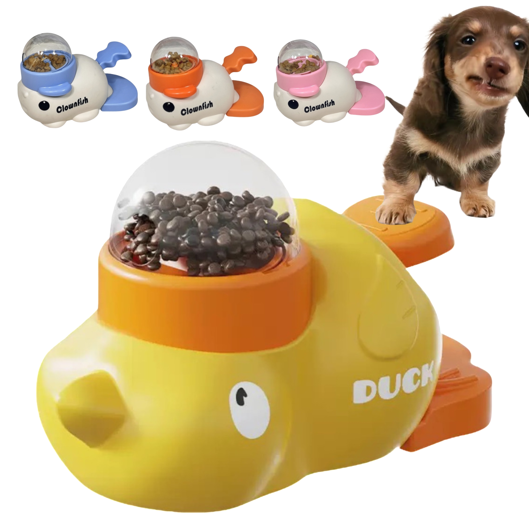 Fast Delivery Interactive Dog Educational FeedingToy Pet Treat Toy Dispenser Duck Slow Feeder Toy for Pet IQ Training Mental Fun