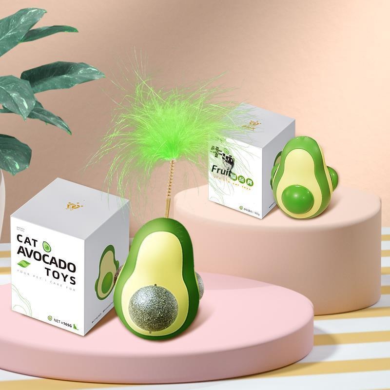 OEM Wholesale High-Quality Lick Lick Joy Catnip Teeter-Totter Avocado Interactive Cute cat Toys For Indoor Cats Made In China