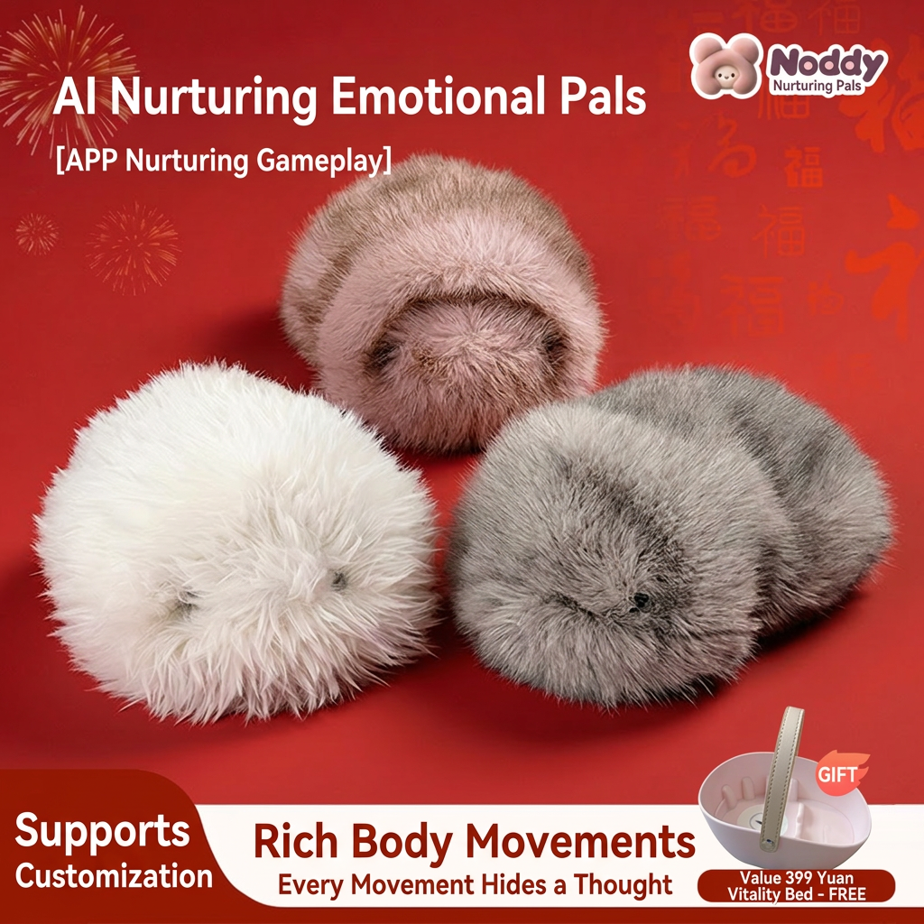 Yinuoni Noddy Smart Emotional Coral Velvet Plush AI Pet Robot Touch Sensor Interactive Raising Electronic Toy Children's Gift