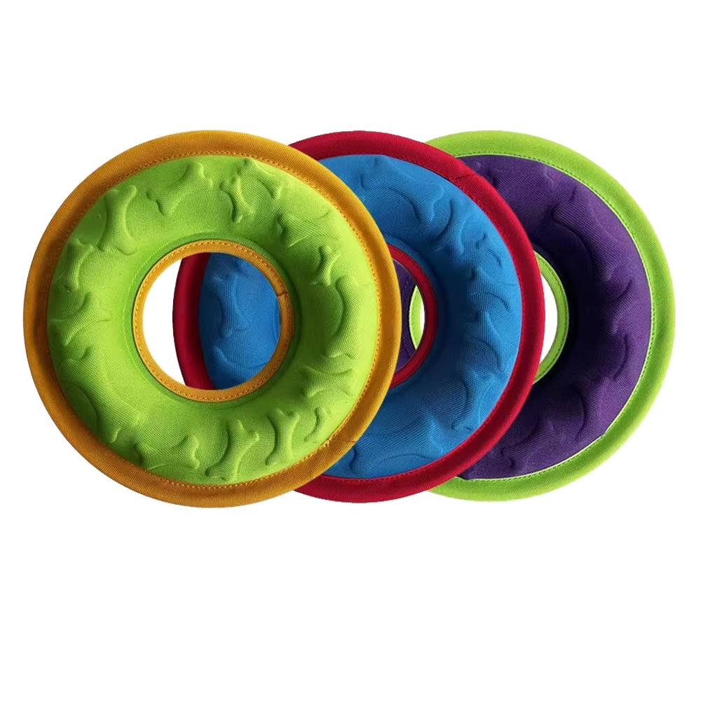 Professional Quality Flying Disc Dog Fetch Toys Feedable Lightweight Nylon Fabric Pet Training and Outdoor Exercise Toys