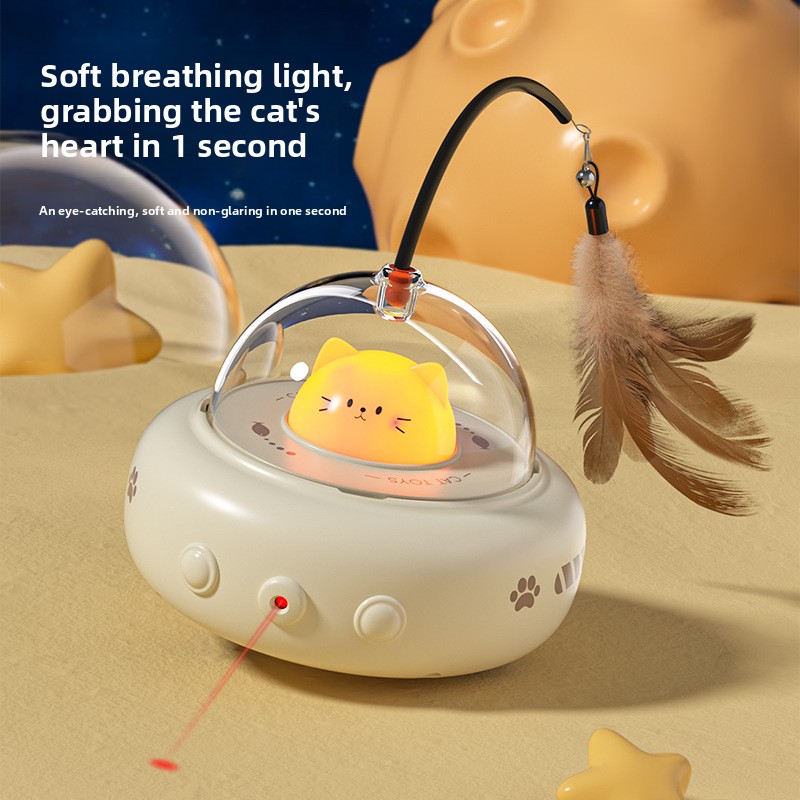 Smart Infrared Cat Toy Teaser Wand Eco-Friendly Pet Electric Self-Entertainment Feather Toy
