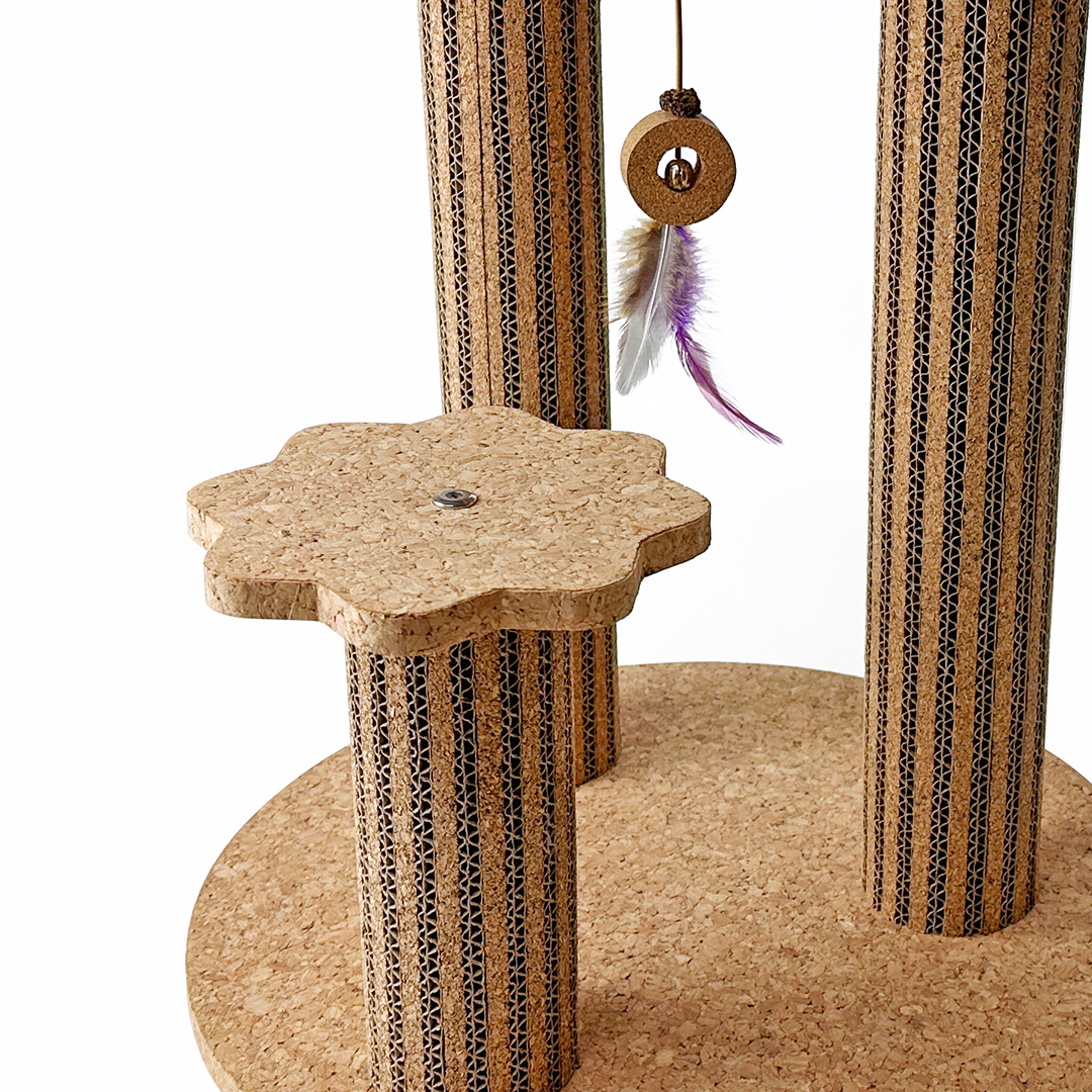For Luxury Modern Classic Eco-Friendly Natural Cat Scratching Posts for Indoor Cats 3-in-1 Corrugated Interactive Toys
