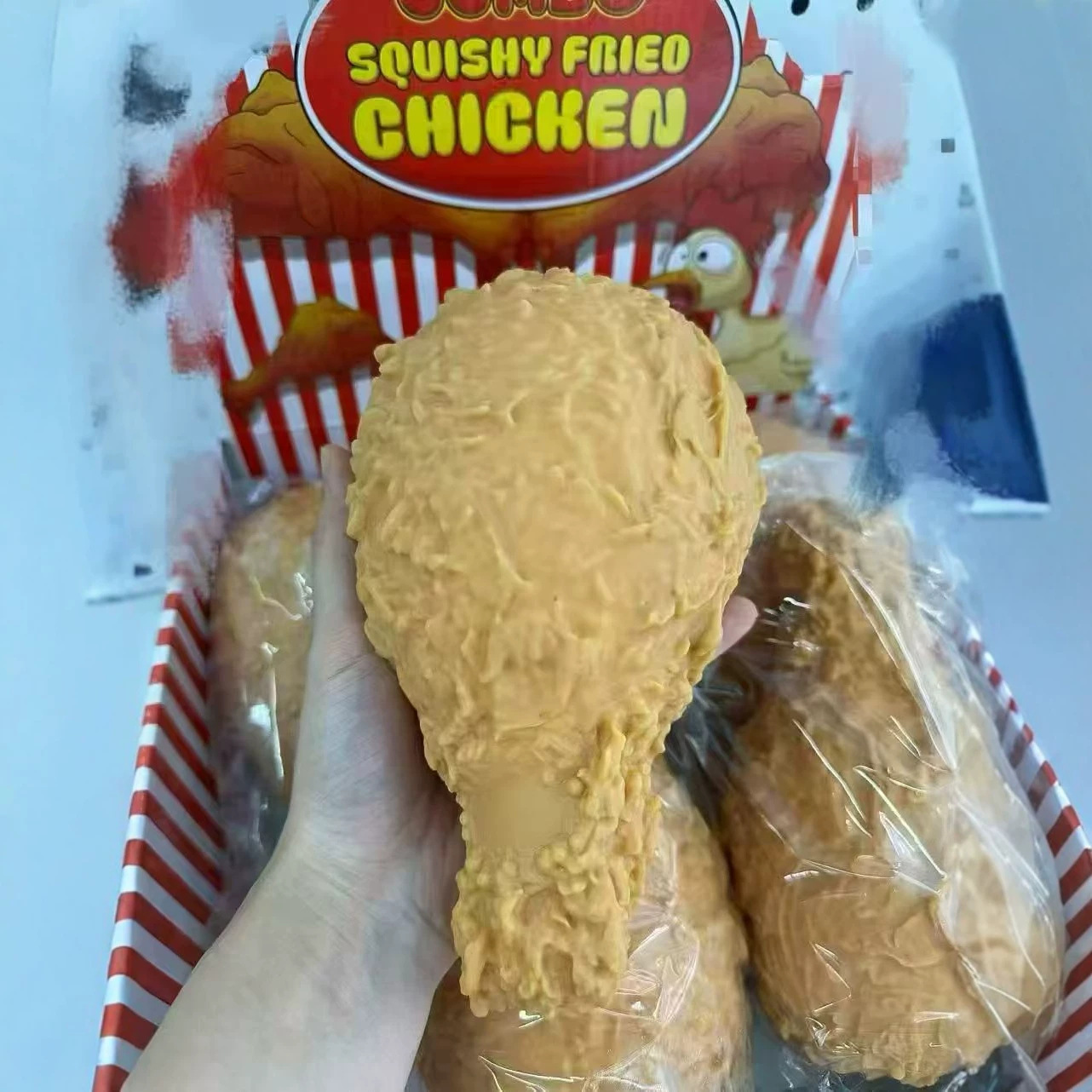 Viral Giant Fried Chicken Squishy Jumbo Slow Rising Realistic Drumstick Stress Toy Creative Anger Release Fidget For Kids Adults