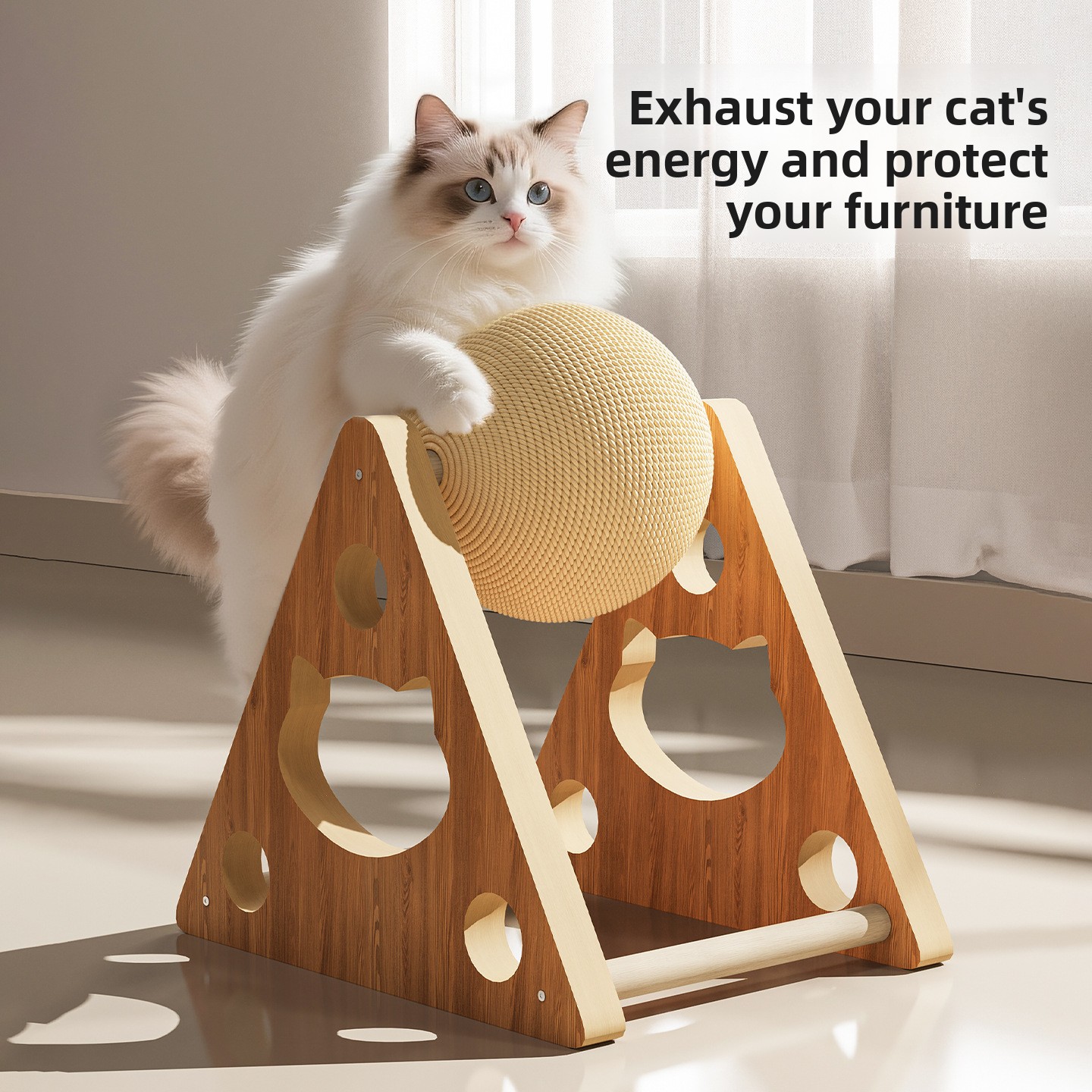 Cat Claw Ball Grinding Bite Resistant Durable Sisal No Crumbs Relieve Boredom Interactable Multi-scene Pet Climbing Frame Toy