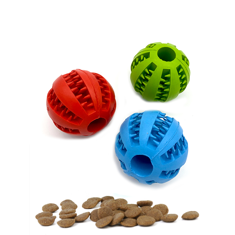 Factory Custom Tooth Cleaning Hiding Food Interactive Iq Training Rubber Ball Dog Chew Toy