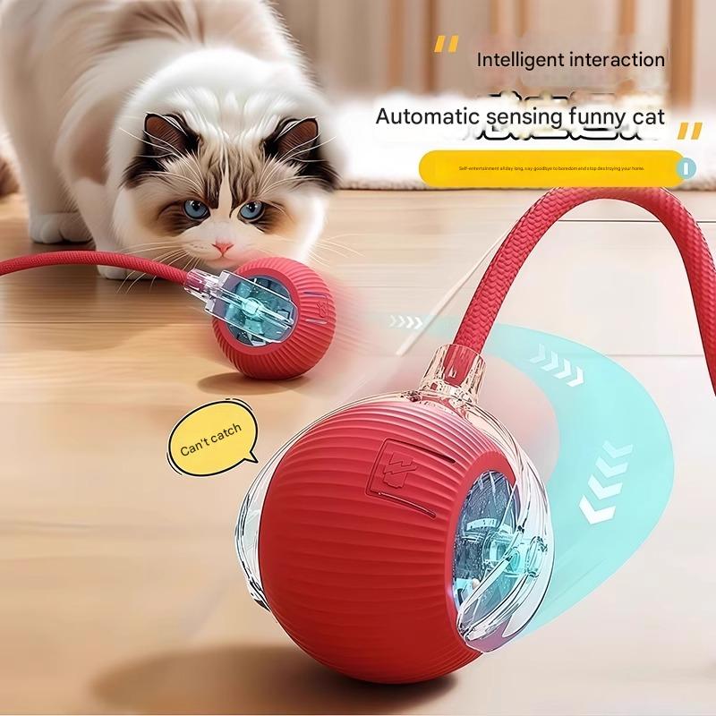 2025 Hot Sale Smart Cat Balls Electric Mascotas Interactive Speedy Tail Cat Toy Ball Pet Interactive &amp; Movement Toys