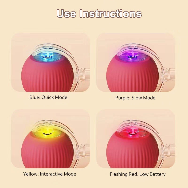 Smart Pet Toy 360&deg; Automatic Interactive Dog Smart Ball Toy With Rope Interactive Cat Toys USB Charger Rolling Ball for Cats